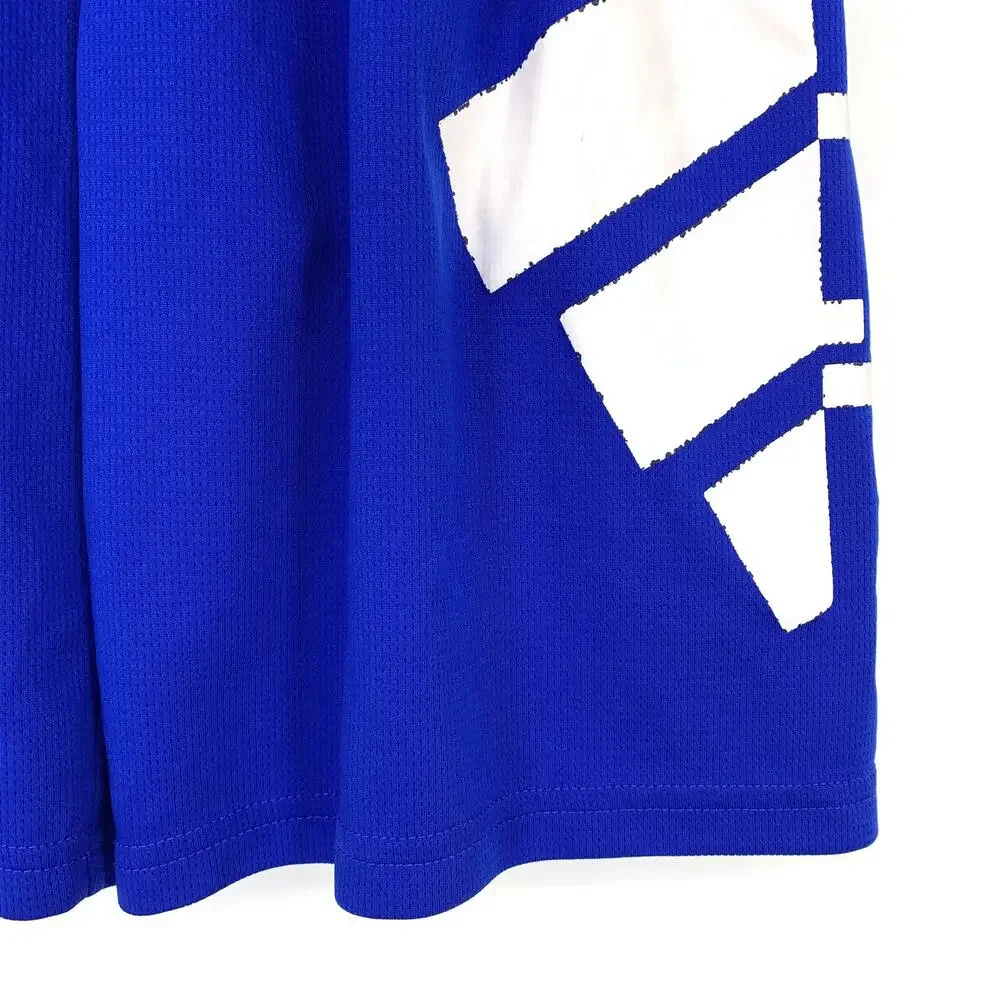 Adidas Basketball Shorts Boys Size Large Blue White Logo - Picture 5 of 8